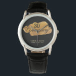 祝30周年。金ゴールド絵を描。 腕時計<br><div class="desc">Freepikによるデザインはこちら: http://www.zazzle.com/produkto</div>