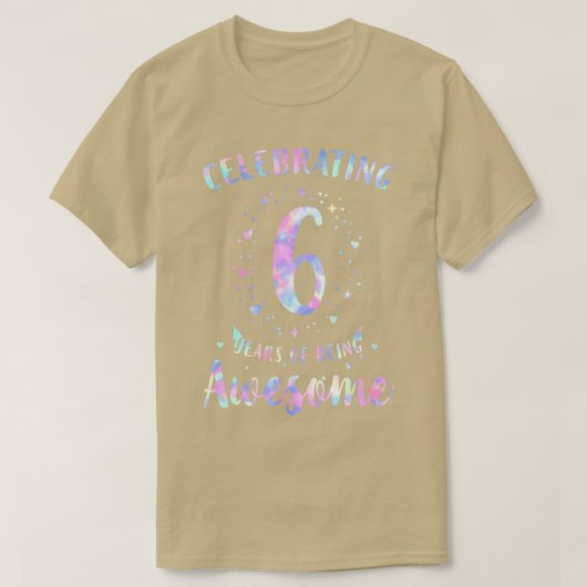 祝6年の絞り染め素晴らし色 Tシャツ (デザイン正面)