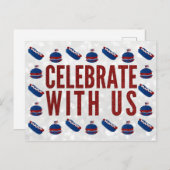 祝7月4日グリッター ポストカード (正面/裏面)