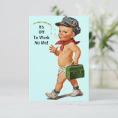 祝/おもしろいレトロ退職パーティの招待状 招待状 (スタンド正面)