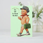 祝/おもしろいレトロ退職パーティの招待状 招待状 (スタンド正面)