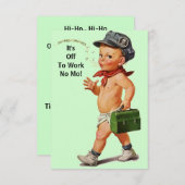 祝/おもしろいレトロ退職パーティの招待状 招待状 (正面/裏面)