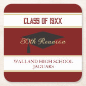 祝!カスタムクラス懇親会 スクエアペーパーコースター (正面)