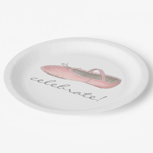 祝!バレリナバレエダンスリサイタル誕生日 ペーパープレート (アングル)