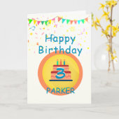 祝!パーソナライズされた誕生日3 カード (黄色い花)