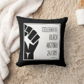 祝 | ブラックヒストリ247365パワー拳カスタム クッション (ブランケット)