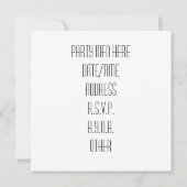 祝 -レトロマルティニス-白黒 招待状 (裏面)