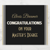 祝!修士号！卒業ヤード標識 スパークリングワインラベル (シングルラベル)