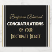 祝!博士号！ スパークリングワインラベル (シングルラベル)