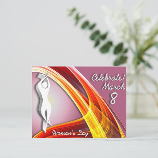 祝-女性の日 ポストカード (スタンド正面)