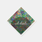 祝:抽象芸術カラフル紙吹雪 スタンダードカクテルナプキン (角)