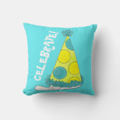 祝!水玉模様誕生日新年のパーティー帽子 クッション (正面)