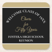 祝!第50期クラス懇親会パーティーコースター スクエアペーパーコースター (正面)