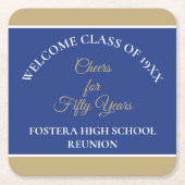 祝!第50期クラス懇親会パーティーコースター スクエアペーパーコースター (正面)