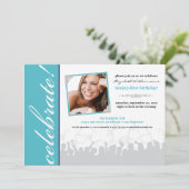 祝!誕生日パーティーの招待（アクア） 招待状 (スタンド正面)