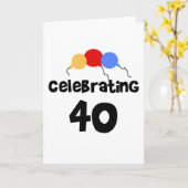 祝 40 カード (黄色い花)