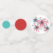 祝!7月4日愛国的ロケットポスポップ・アートのクル コンフェッティ (裏面)