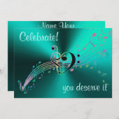 祝!It音楽をテーマにした招待状 招待状 (正面/裏面)