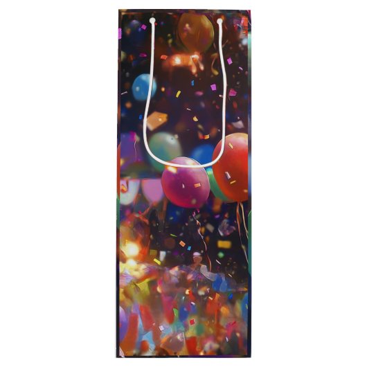 祝&Sip -誕生日バルーンワイン抱き枕 ワインギフトバッグ (正面)