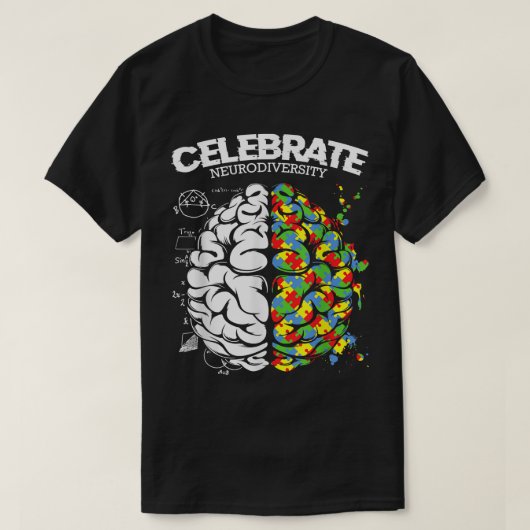 祝ADHD脳自閉症サポート Tシャツ (デザイン正面)