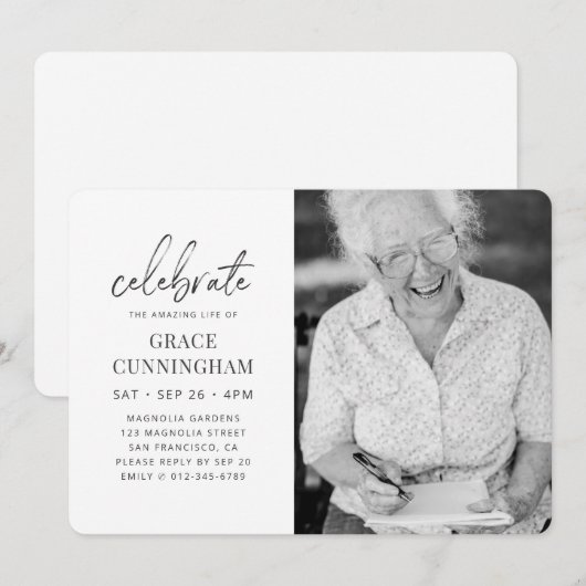 祝Amazing Lifeの写真モダンシンプル。 招待状 (正面/裏面)