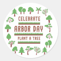 祝Arbor Day Roundステッカー
