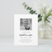 祝Beautiful モダン Life Memorial Photo インビテーションポストカード (スタンド正面)