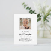 祝Beautiful モダン Life Memorial Photo インビテーションポストカード (スタンド正面)