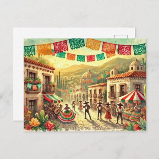祝Cinco de Mayo ポストカード (正面/裏面)