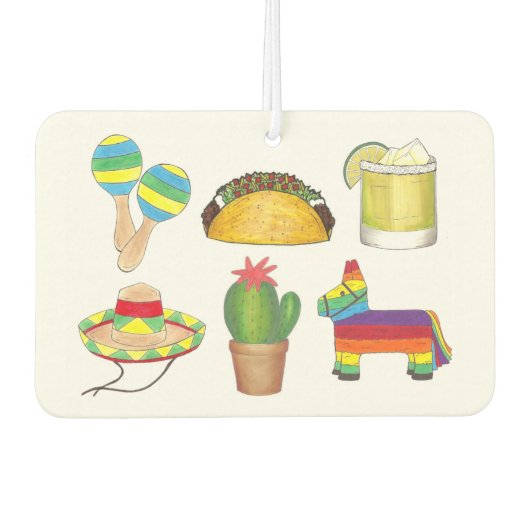 祝Cinco de Mayo Mexican Fiestaパーティー カーエアーフレッシュナー (正面)