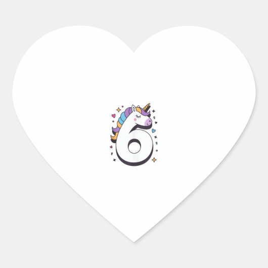 祝Girの誕生日パーティー（Happy 6歳） ハートシール (正面)