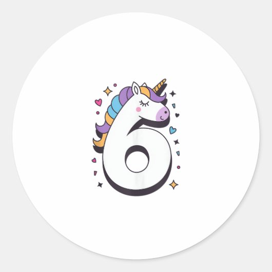祝Girの誕生日パーティー(Happy 6歳) ラウンドシール (正面)