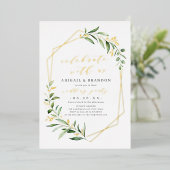 祝Greenery Geometric Wedding Party 箔招待状 (立ち正面)