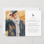 祝His Wonderful モダン Life Memorial Photo 招待状 (正面)