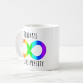 祝Neurodiversity Autism Acceptance Rainbow コーヒーマグカップ (正面左)