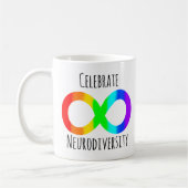 祝Neurodiversity Autism Acceptance Rainbow コーヒーマグカップ (左)