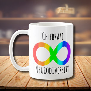 祝Neurodiversity Autism Acceptance Rainbow コーヒーマグカップ
