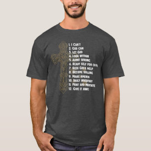 祝Recovery Christian Cross 12ステップガイド Tシャツ