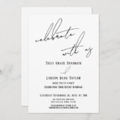 祝U.Sの手書きモダン披露宴 招待状 (正面/裏面)