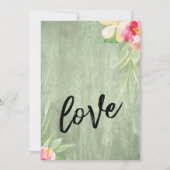 祝U.S.水彩花と緑の木材 招待状 (裏面)