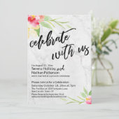 祝U.S. Soft Marble & Water Color Flowers 招待状 (スタンド正面)