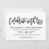 祝Usブラシタイポグラフィ結婚付き 招待状 (正面)