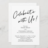 祝Us手書きシンプル白黒 招待状 (正面/裏面)