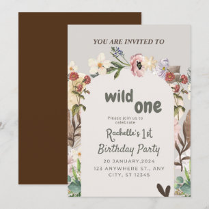 祝With Us 1th birthday Wild flower 招待状
