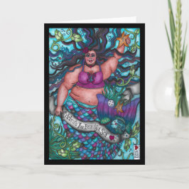 祝Your Beautiful Self Fat Mermaid Card カード