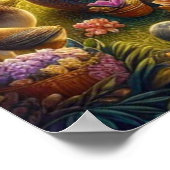 神々しい金のフルートを持つクリシュナの芸術 ポスター (角)