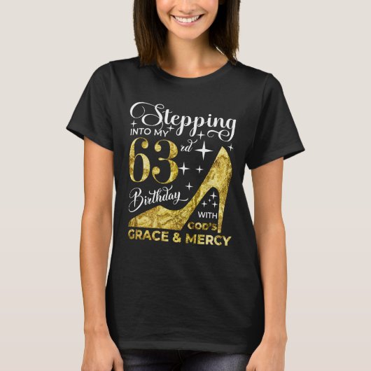 神々と私の63歳の誕生日に踏み込む Tシャツ (正面)