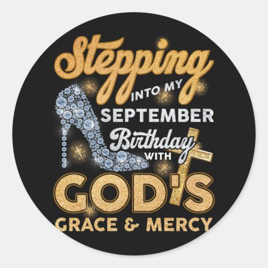 神々と9月の誕生日に入る ラウンドシール (正面)