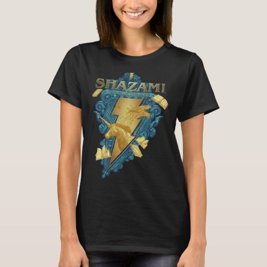 神々のシャザム怒りブルーシール Tシャツ (正面)