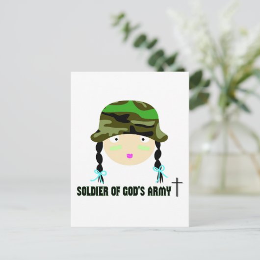 神々の兵士の軍隊のキリスト教の贈り物 ポストカード (スタンド正面)